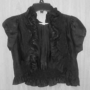Women's short sleeve frilled edge bolero